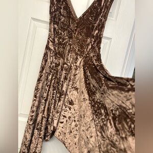 Silence + Noise Velvet High Low Dress in Brown
